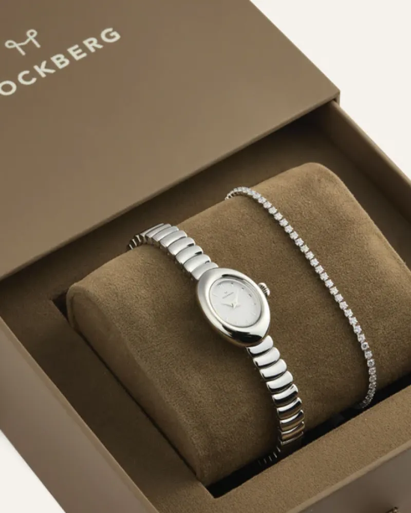 Mockberg Belle Oval Petite Combo Silver>Klockor Sale