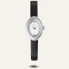 Mockberg Belle Oval Petite Läder Klocka Silver MB1413>Klockor Online
