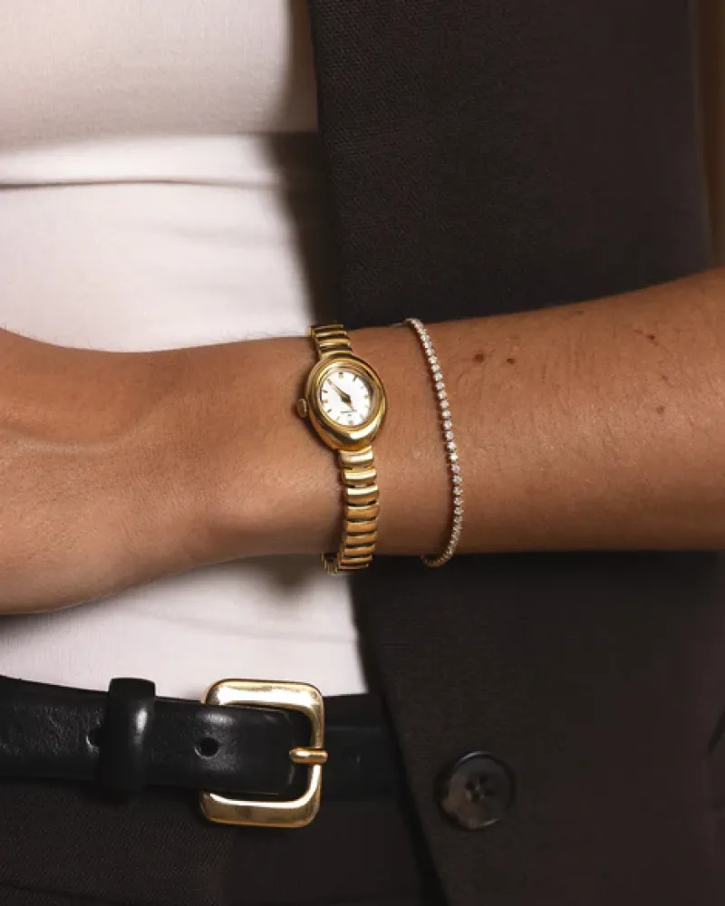 Mockberg Belle Oval Petite Combo Guld>Klockor