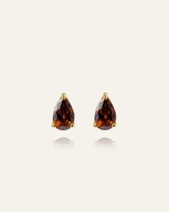 Belle Studs Örhängen Medium Guld – Coffee>Mockberg