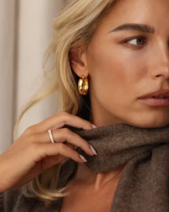 Brave Large Hoops Örhängen Guld><noscript><img width=
