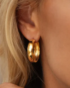 Brave Large Hoops Örhängen Guld><noscript><img width=