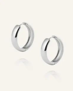 Brave Large Hoops Örhängen Silver><noscript><img width=