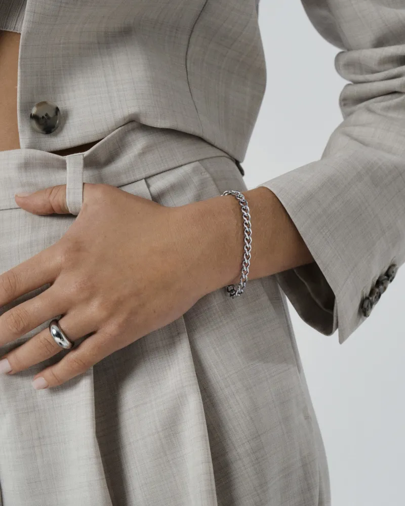Mockberg Curb Chain Silver>Armband