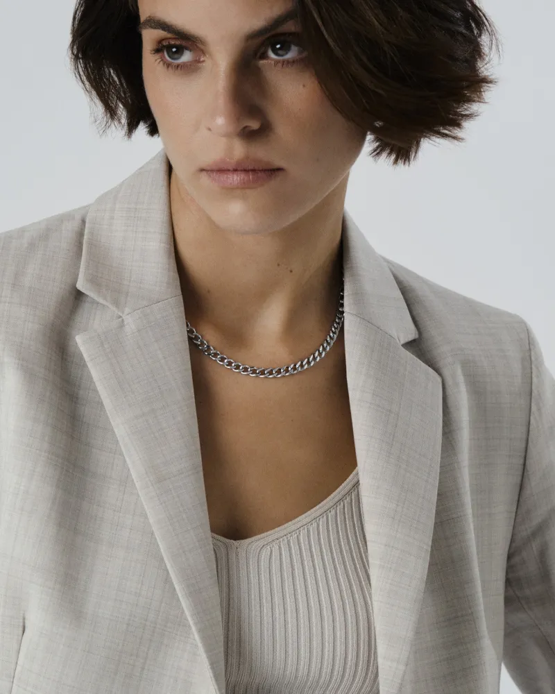 Mockberg Curb Kedje Silver>Halsband New