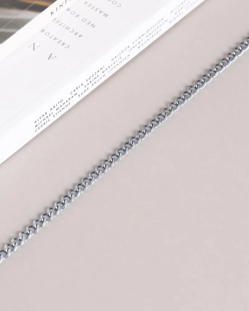 Mockberg Curb Kedje Silver>Halsband New