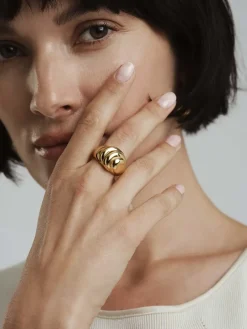 Deco Bold Ring Guld>Mockberg Online