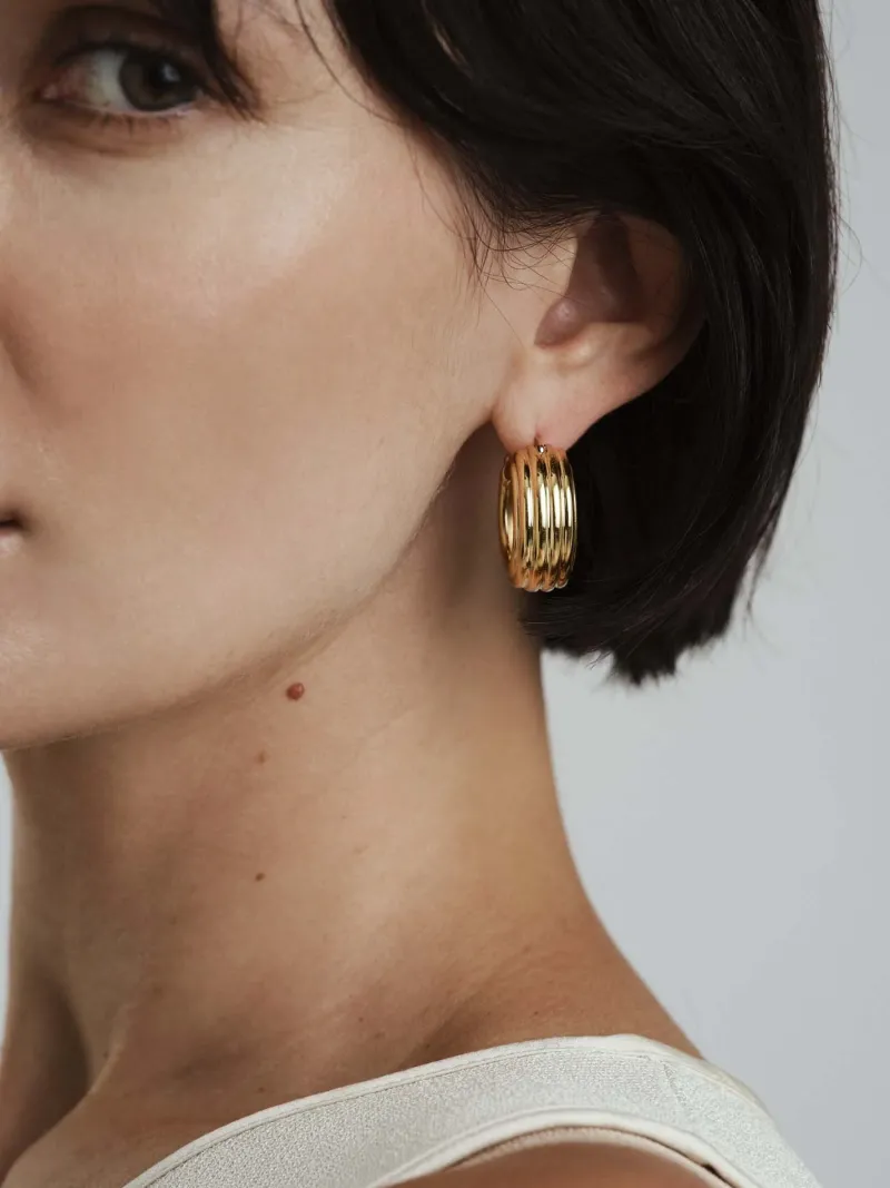 Edge Ribbed Medium Bold Guld>Mockberg New