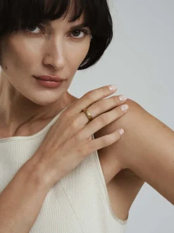 Edge Ribbed Ring Guld><noscript><img width=