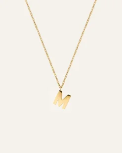 Mockberg Petite Plain Bokstav Guld>Halsband Best