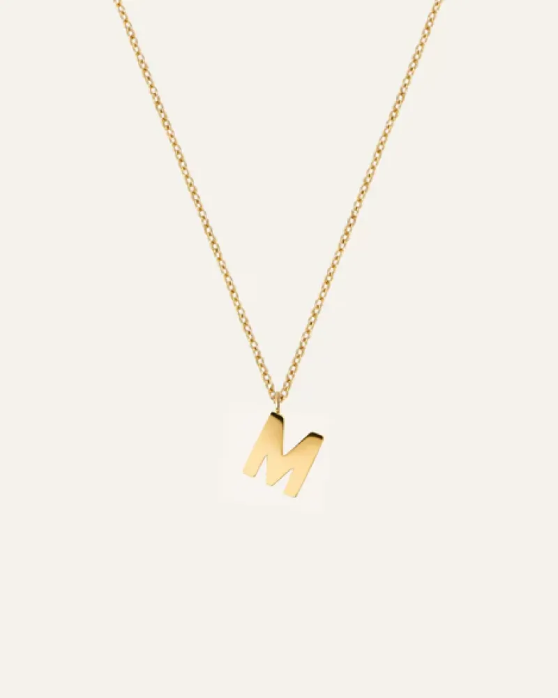 Mockberg Petite Plain Bokstav Guld>Halsband Best