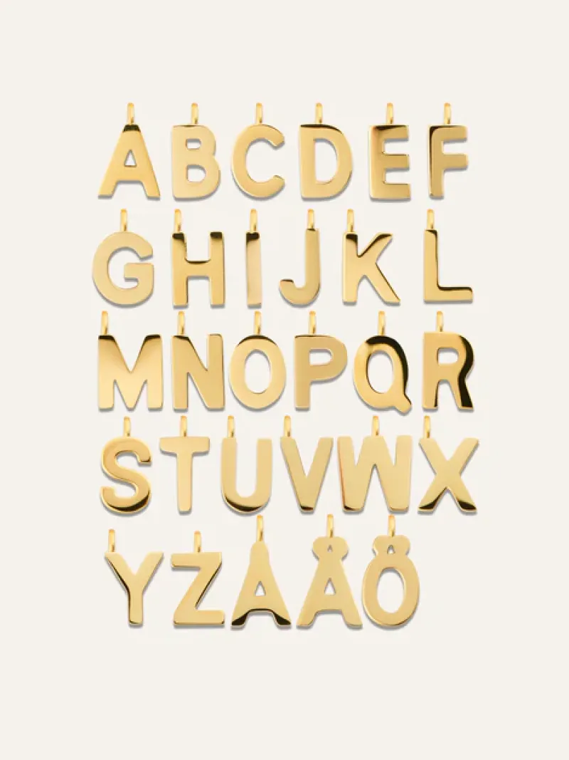Mockberg Petite Plain Bokstav Guld>Halsband Best
