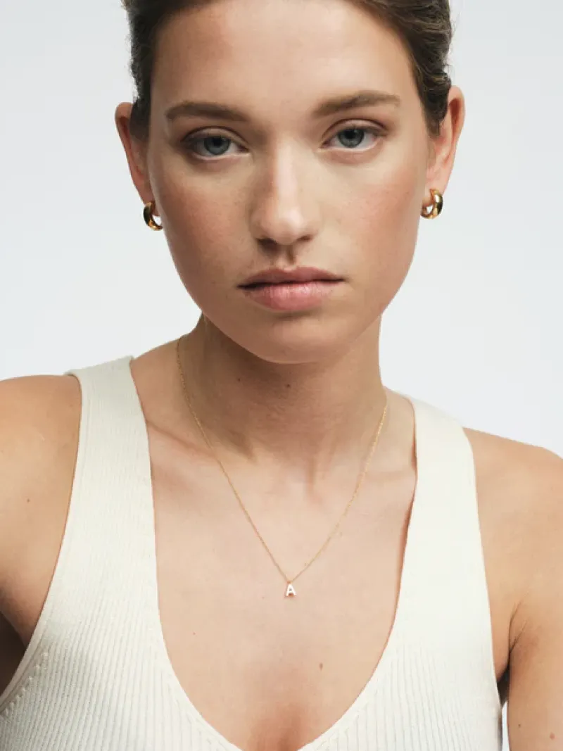 Mockberg Petite Plain Bokstav Guld>Halsband Best