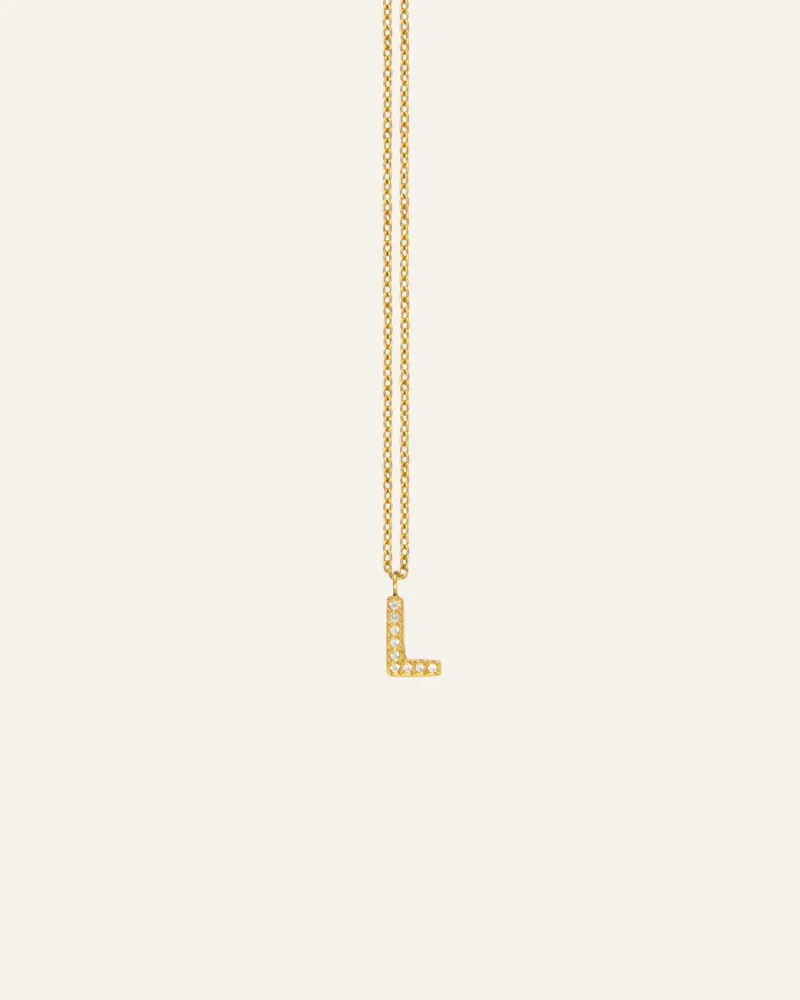 Mockberg Petite Stone Bokstav Guld>Halsband Clearance