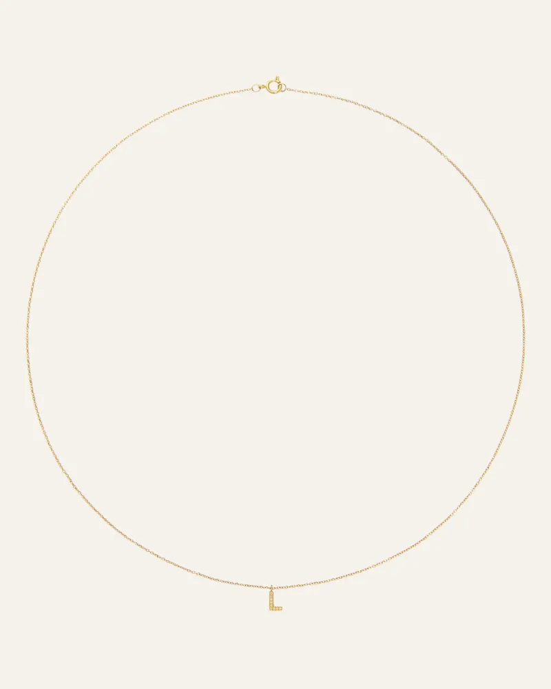 Mockberg Petite Stone Bokstav Guld>Halsband Clearance