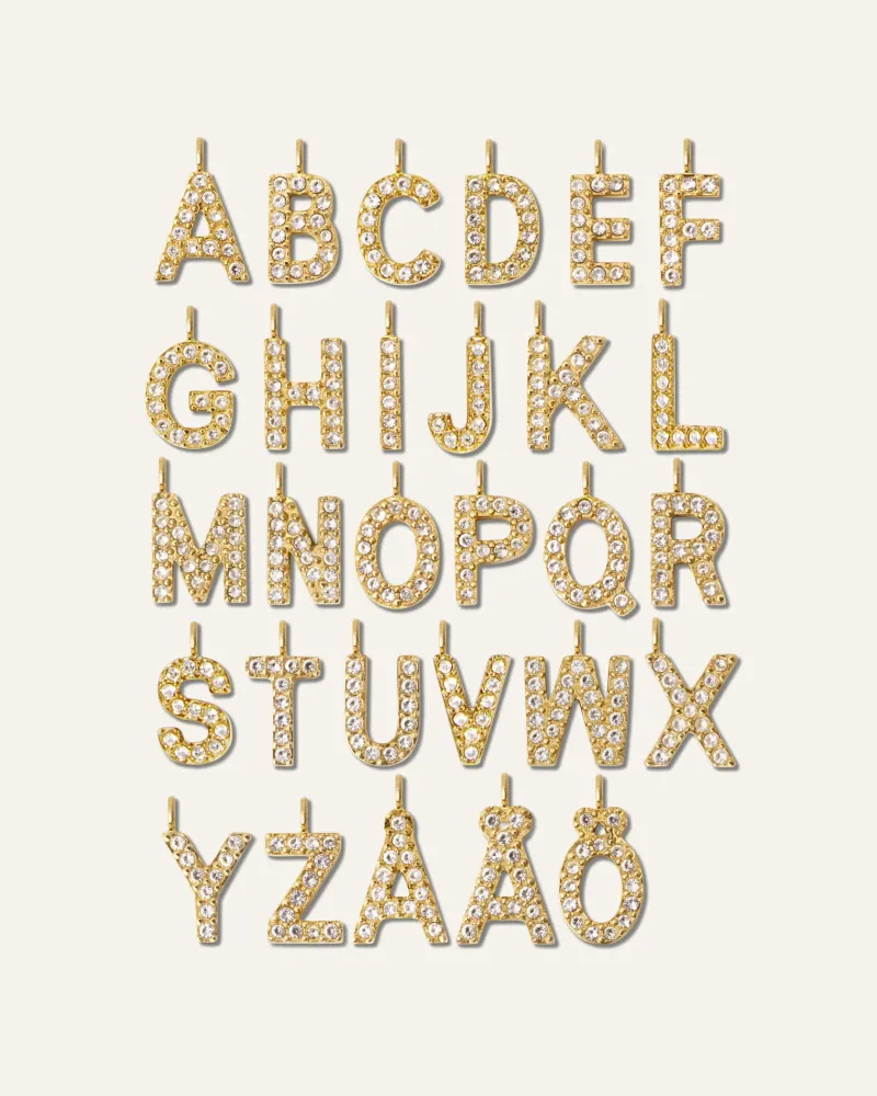 Mockberg Petite Stone Bokstav Guld>Halsband Clearance