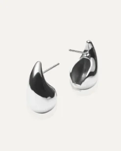 Plain Daring Large Silver Örhängen><noscript><img width=