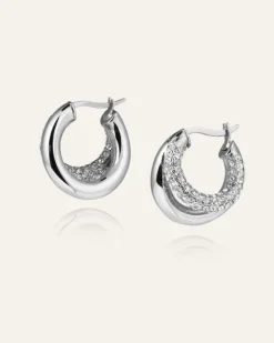 Raya Hoops Örhängen Silver><noscript><img width=