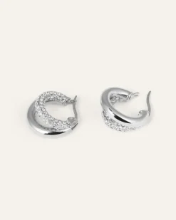 Raya Hoops Örhängen Silver><noscript><img width=