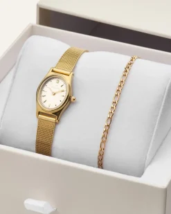 Mockberg Retro Mesh Combo Guld>Klockor New