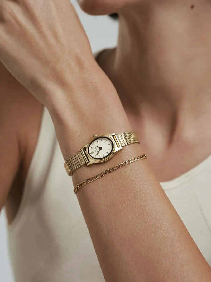 Mockberg Retro Mesh Combo Guld>Klockor New