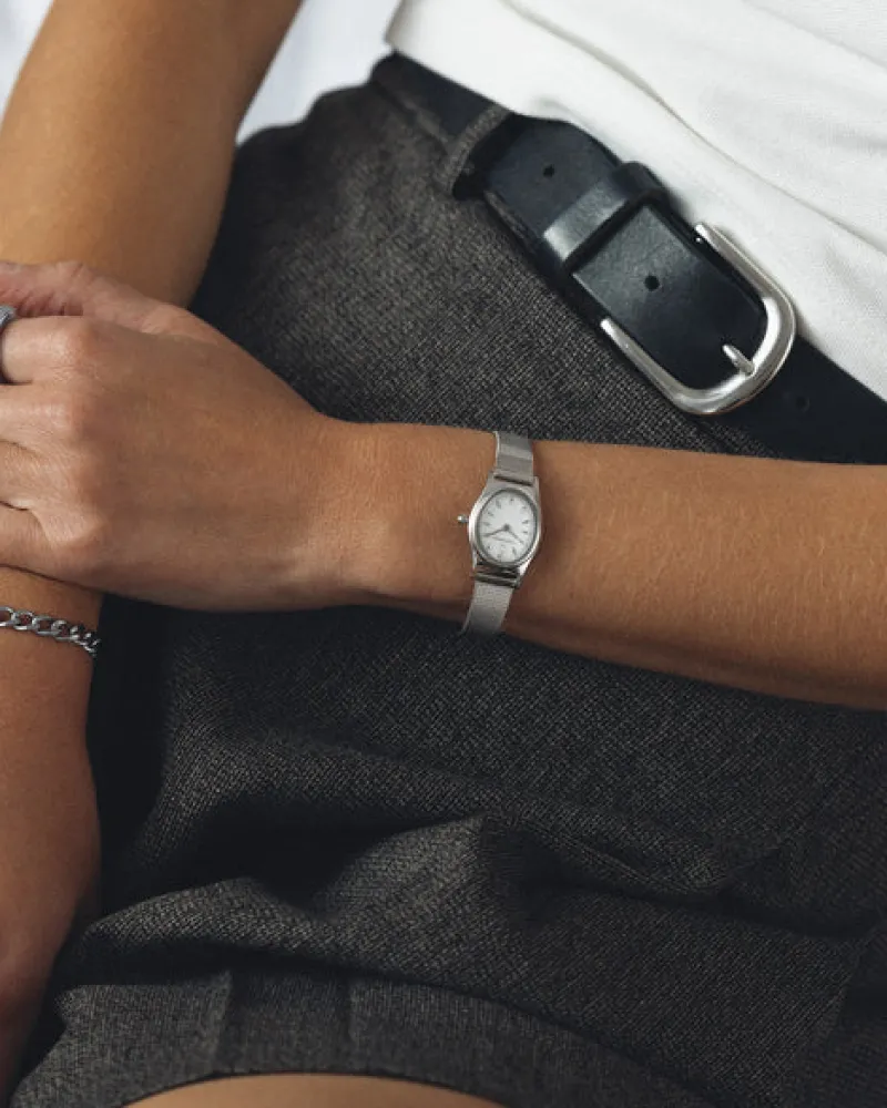 Mockberg Retro Mesh Silver Watch MB0254>Klockor Online