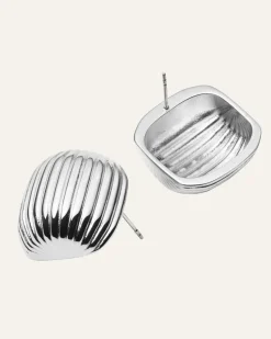 Retro Ribbed Örhängen Silver>Mockberg Best