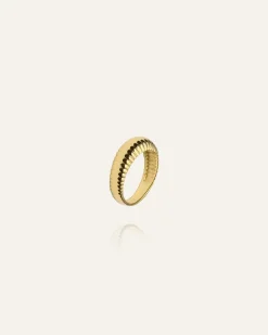Retro Ribbed Ring Guld>Mockberg Outlet