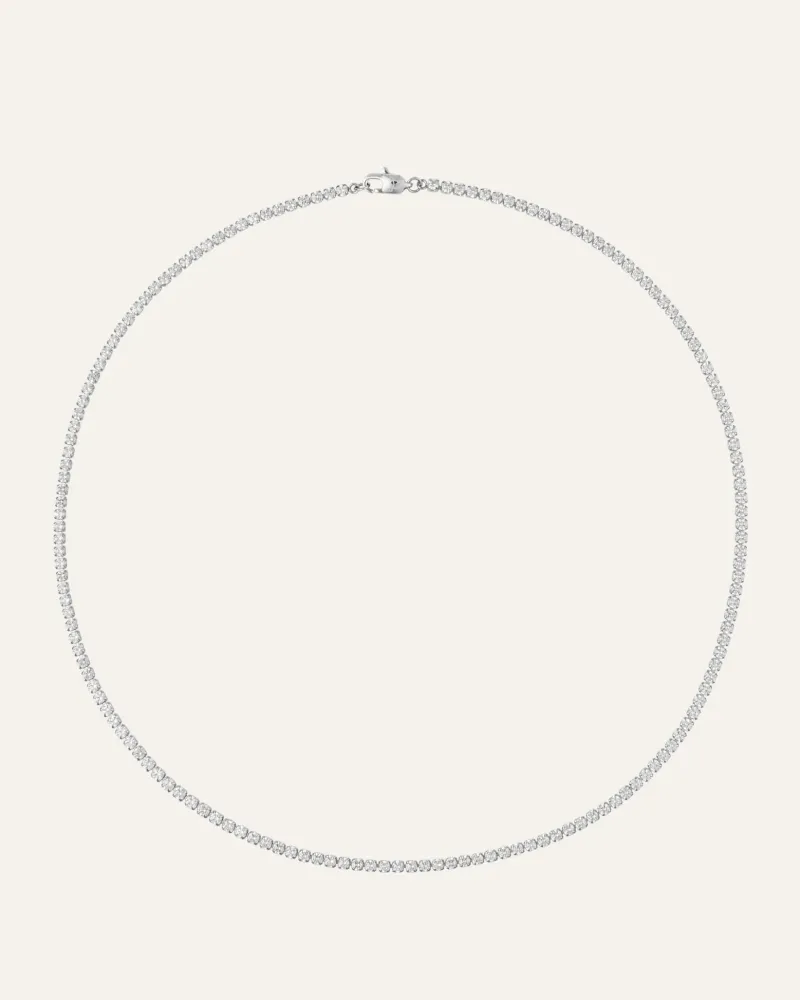 Mockberg Shiny Tennis Silver>Halsband Hot