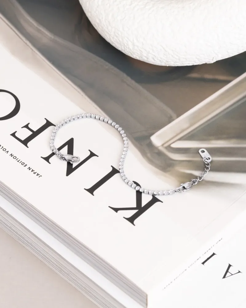Mockberg Shiny Tennis Silver>Halsband Hot