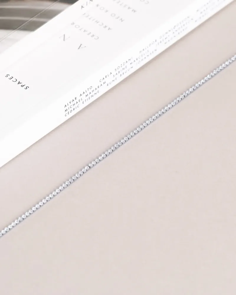 Mockberg Shiny Tennis Silver>Halsband Hot