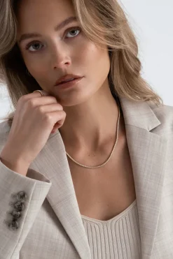 Mockberg Shiny Tennis Guld>Halsband Clearance