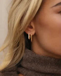 Slim Medium U-Hoops Örhängen Guld (Copy)><noscript><img width=