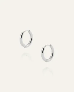 Slim Mini Hoops Örhängen Silver><noscript><img width=