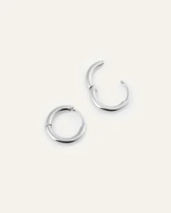 Slim Mini Hoops Örhängen Silver><noscript><img width=