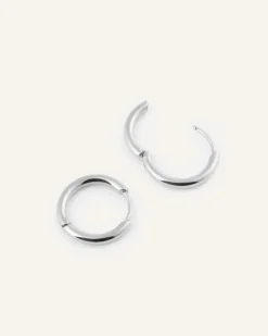 Slim Small Hoops Örhängen Silver><noscript><img width=