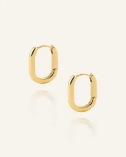 Slim Small U-Hoops Örhängen Guld><noscript><img width=