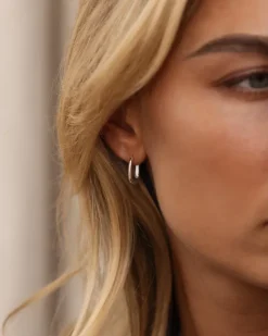 Slim Small U-Hoops Örhängen Silver>Mockberg Discount