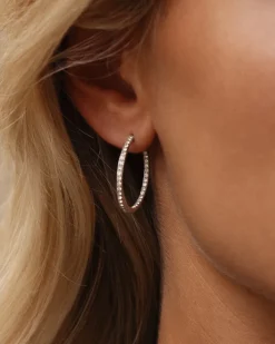 Sparkle Extra Large Hoops Örhängen Silver><noscript><img width=
