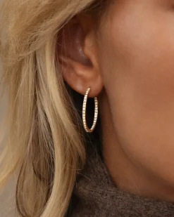 Sparkle Extra Large Hoops Örhängen Guld><noscript><img width=