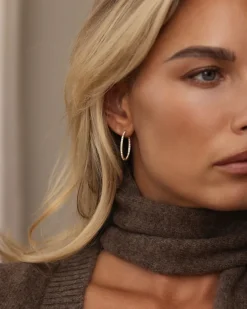 Sparkle Extra Large Hoops Örhängen Guld><noscript><img width=