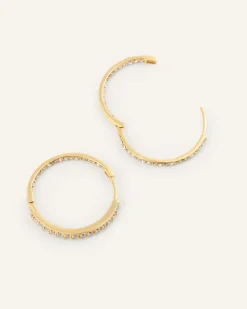 Sparkle Large Hoops Örhängen Guld><noscript><img width=