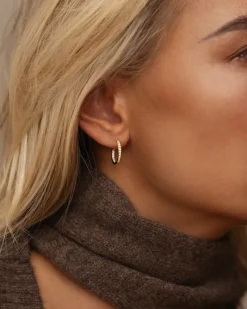 Sparkle Medium Hoops Örhängen Guld><noscript><img width=