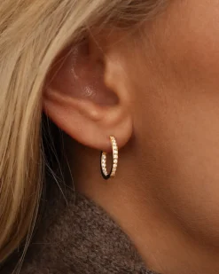 Sparkle Medium Hoops Örhängen Guld><noscript><img width=