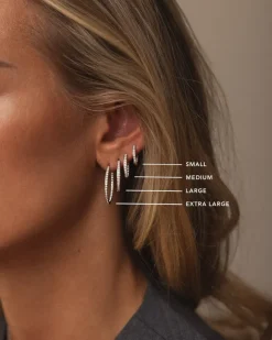 Sparkle Medium Hoops Örhängen Silver><noscript><img width=