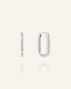 Sparkle Medium U-Hoops Örhängen Silver>Mockberg Online