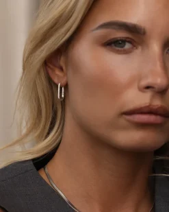 Sparkle Medium U-Hoops Örhängen Silver>Mockberg Online