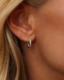 Sparkle Small Hoops Örhängen Silver><noscript><img width=