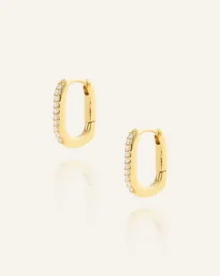 Sparkle Small U-Hoops Örhängen Guld><noscript><img width=