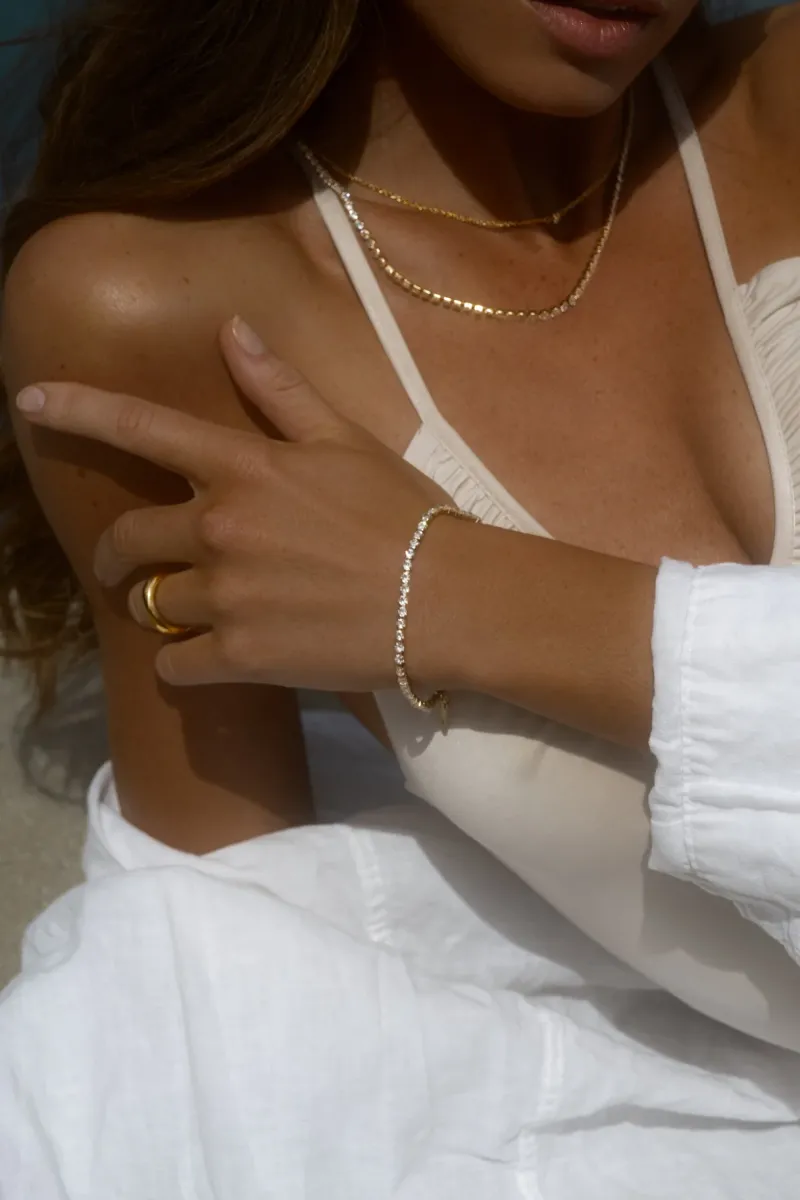 Mockberg Tennis Guld>Armband